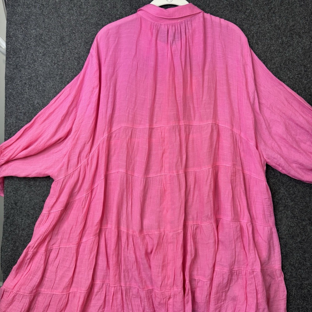 Umgee Plus 1XL Hot Pink Button Front Tunic Top Babydoll Gauze Boho NWT - Picture 9 of 9